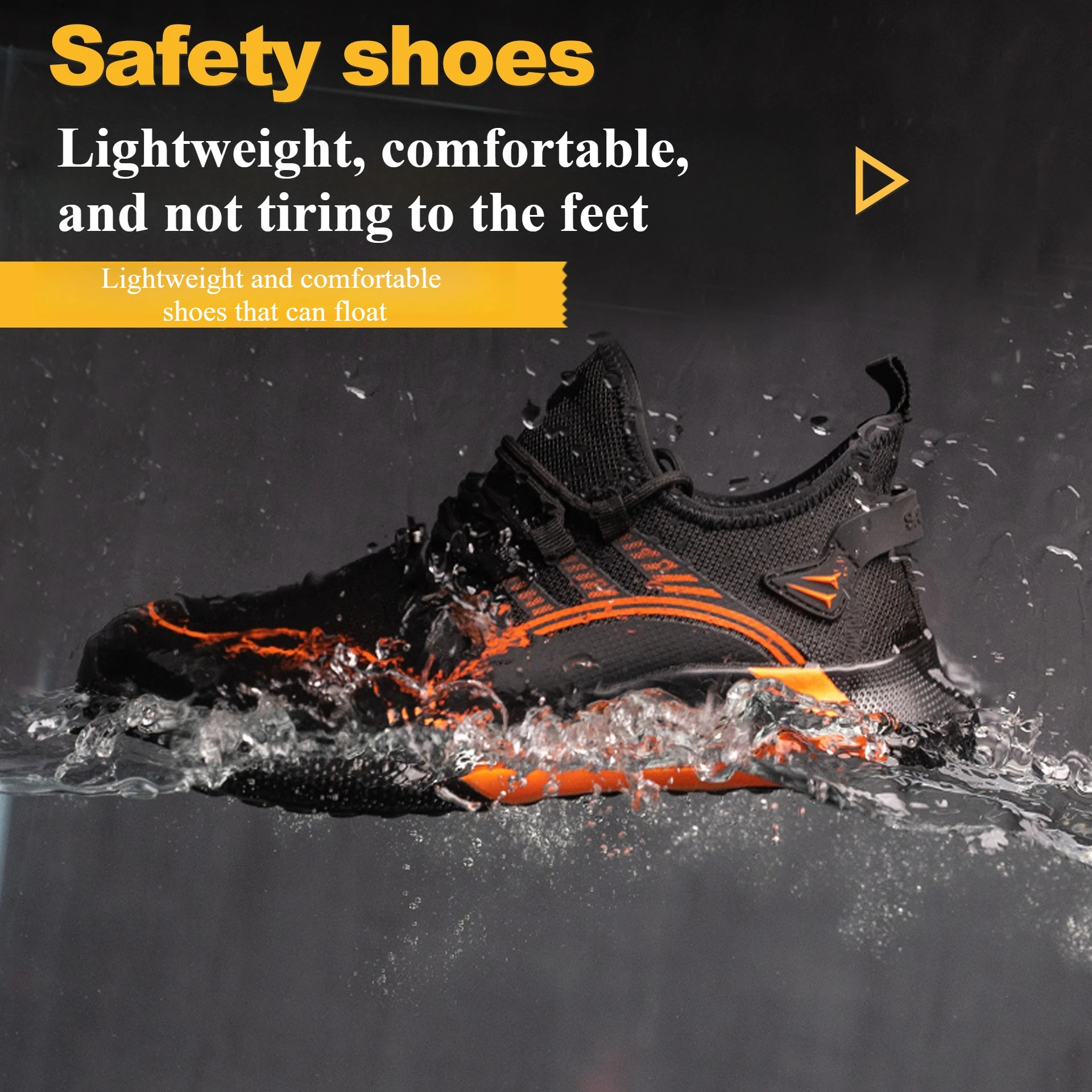 أحذية واقية من الصلب قابلة للتنفس للرجال/النساء، أحذية عمل مريحة مضادة للتحطيم ومضادة للثقب، أحذية أمان صناعية