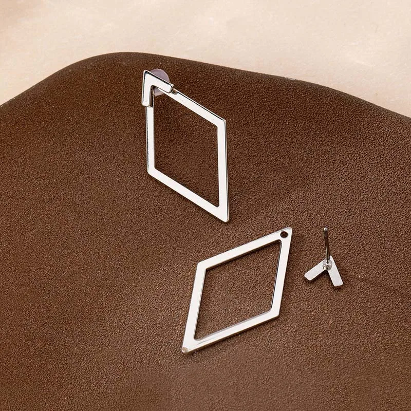 Geometric Square Detachable Triangles Stud Earrings for Women Fashion Jewelry Minimalist Accessories Party Gifts