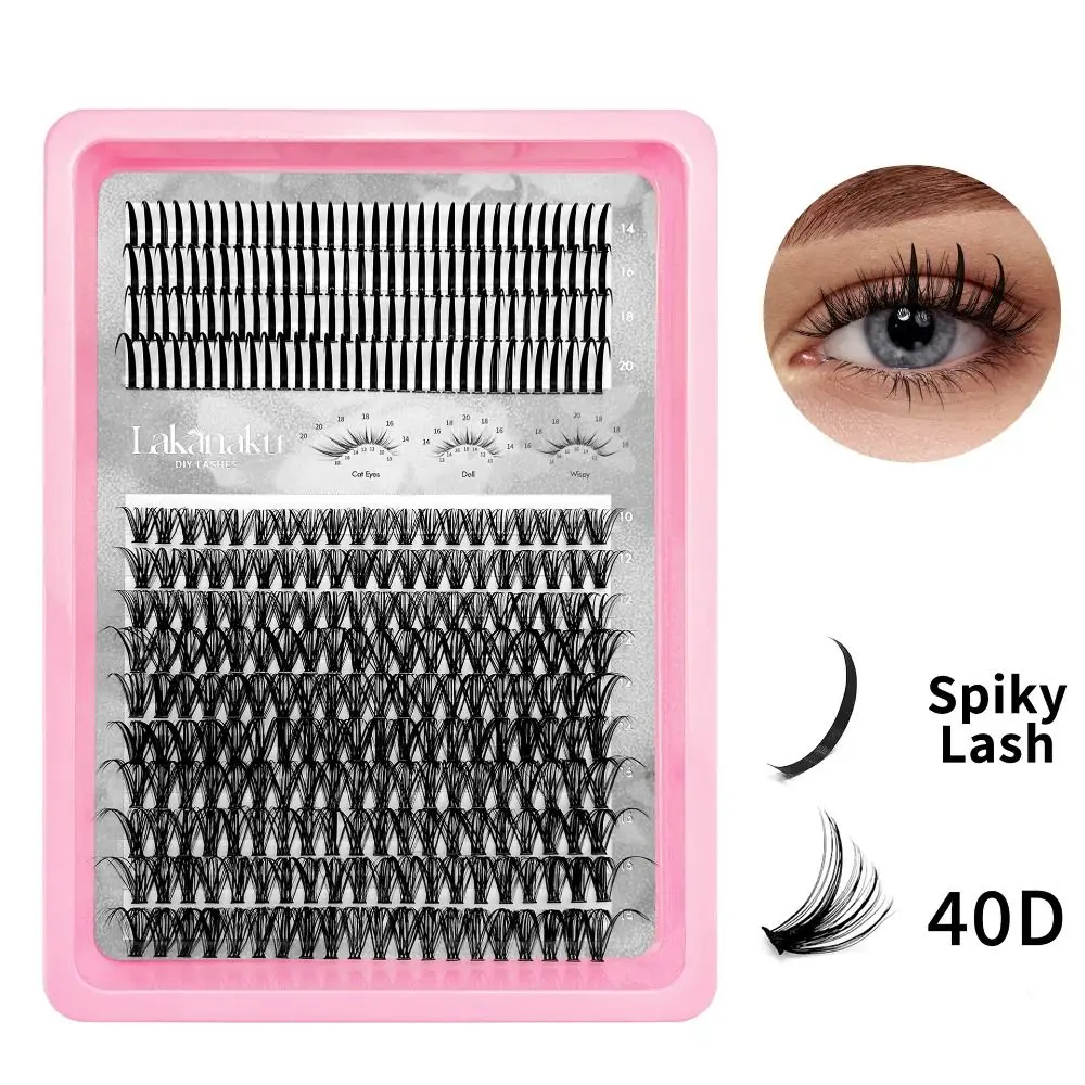 9-16mm Lange Künstliche Wimpern 3D Volumen Wispy Style 3D Faux Mink Lash Natürlicher Look Flauschige Cluster Augen-Make-up-Tools – Detail 13