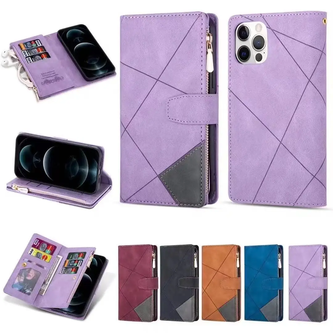 Multi 9 Cards Wallet Case For Samsung Galaxy A17 A07 A56 A36 A26 A16 A06 A55 A35 A25 A15 A05S A05 Crossbody Leather Zipper Cover