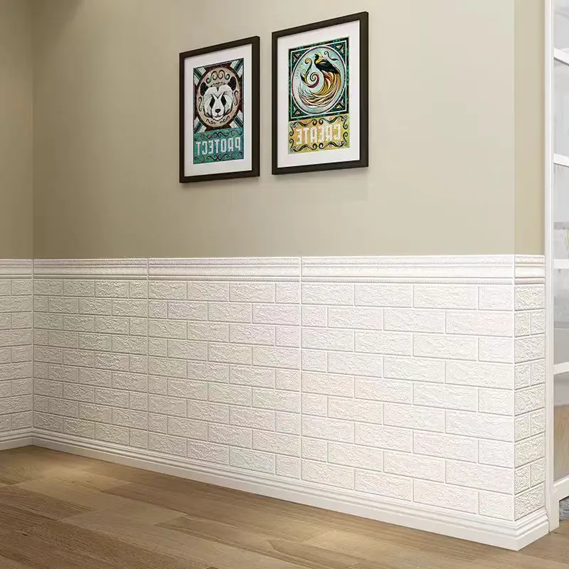 Peel and Stick Wall Stickers Stereo Waterproof Wallpaper in Roll Removable European Style Faux Brick Wall Decoration Essential