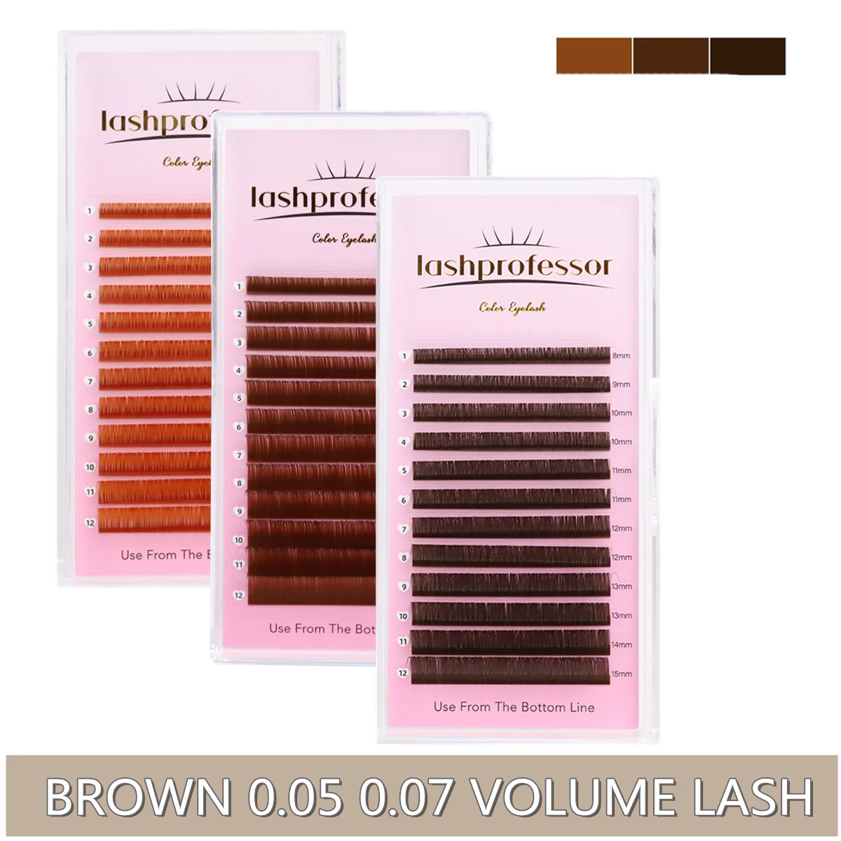 0.05 0.07 Light/Medium/Dark Brown Russian Volume Eyelashes Extension Brown Individual Lashes Normal Fanning Eyelashes Cilia