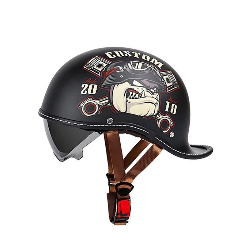 

Retro Cocked Tail Motorcycle Helmet Half Shell Prince Cruise Style for Men And Women Four Seasons Personality Riding Gear