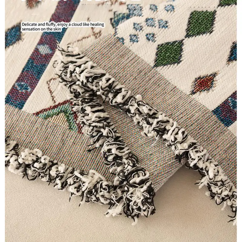 Boho Chenille Jacquard Sofabezug Ganzjahres-Universal Komfortabler Rutschfester All-Inclusive Sofabezug Multifunktionale Decken – Detail 7