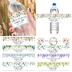30pcs Custom Floral Labels Personalized Bottle Labels Wraps Stickers Name Text Sticker Birthdays Baptism Wedding Decor