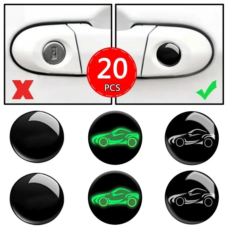 4-20pcs Keyhole Sticker Car Door Anti-blocking Dustproof Protection Stickers Car Door Key Hole Lock Protection Decor Decals