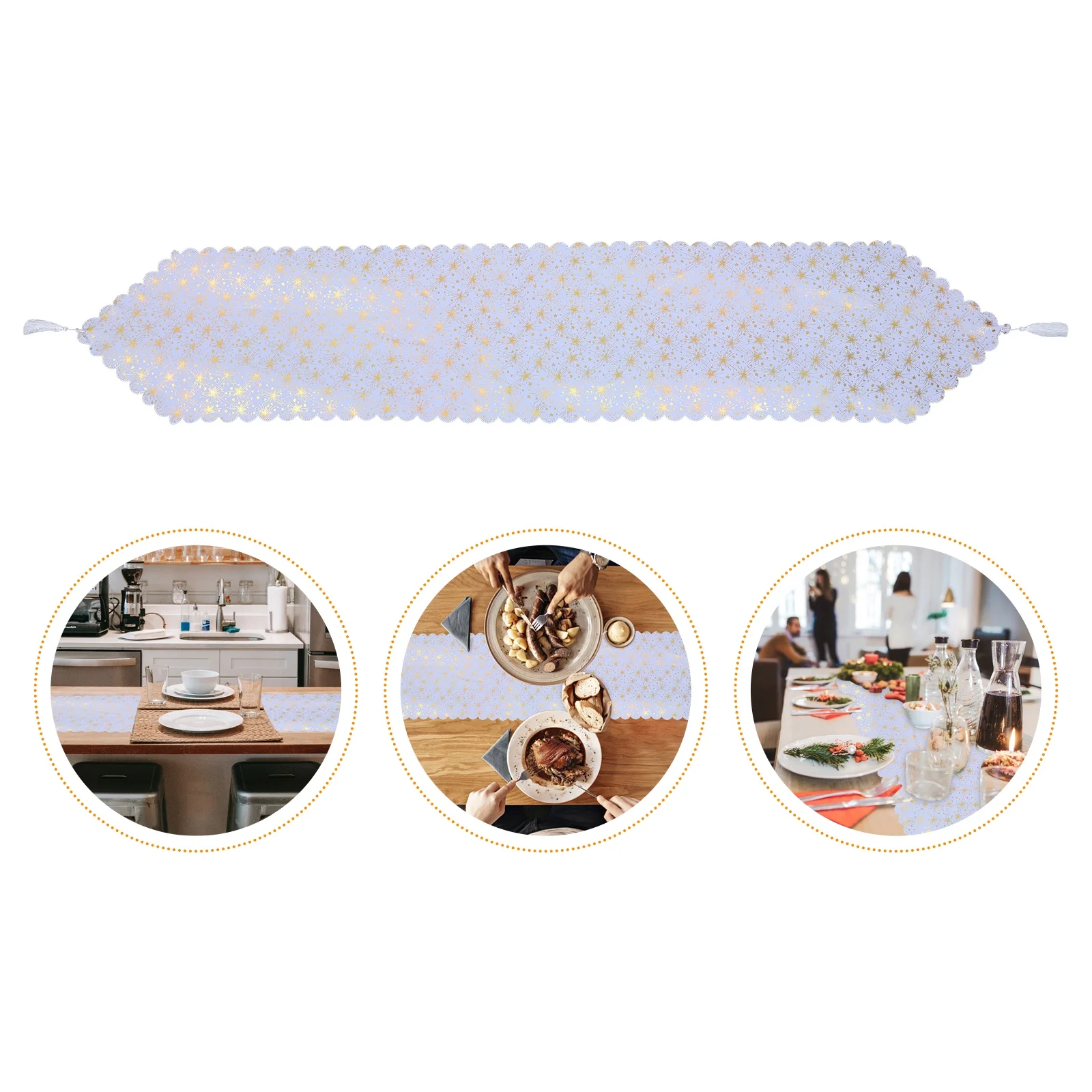 

1Pcs Golden Star Table Decor Long Foldable Tablecloth Decorative Runner for Banquet Home Outdoor Festival Long Tablecloth