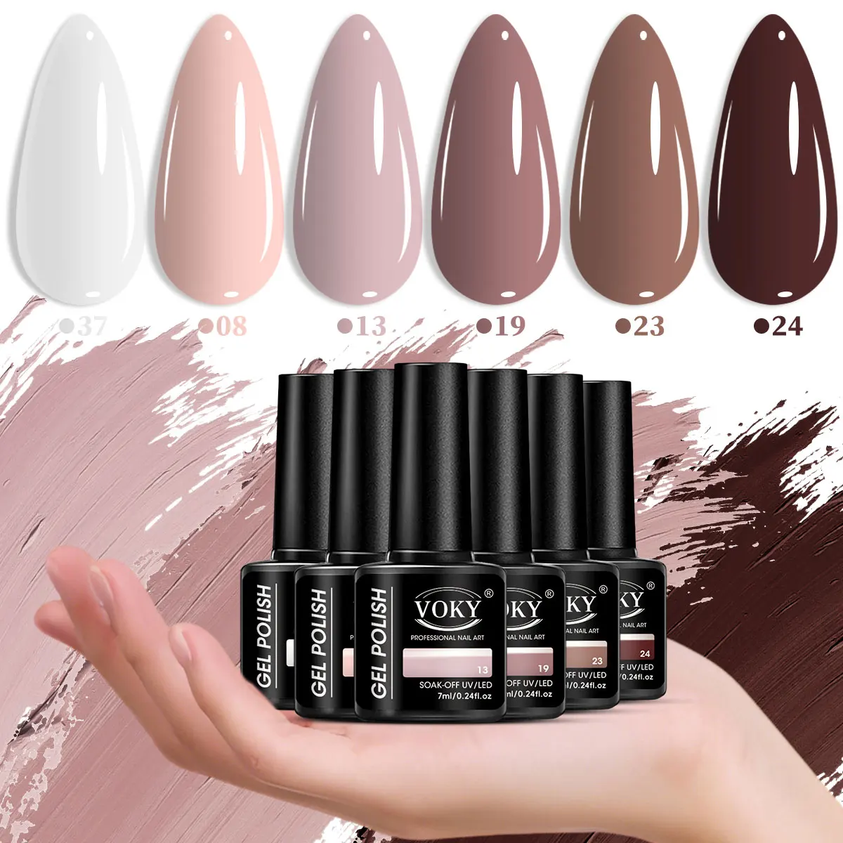 

Набор гель-лаков для ногтей Voky из 6 предметов — мягкая и нежная палитра цветов, подходит для маникюра и педикюра в салоне.