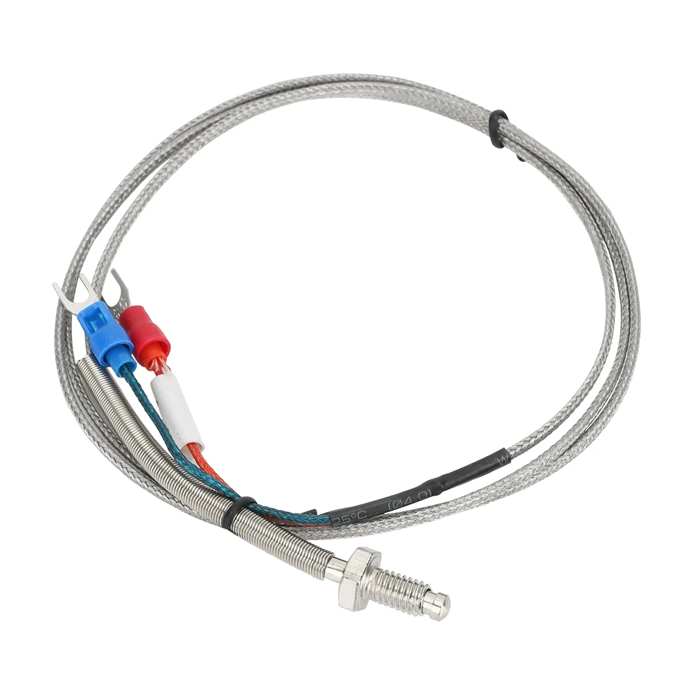 Stainless Steel thermocouple sensor with 1M 2M 3M wire best M6 screw 0-800℃ K J type thermocouple industry temperature sensor
