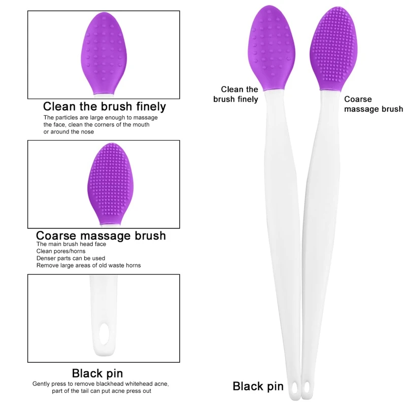 Silicone Exfoliating Lip Brush Double-sided Lip Brush Soft Cleaning Lip Brush Beauty Tool for Smoother Skin