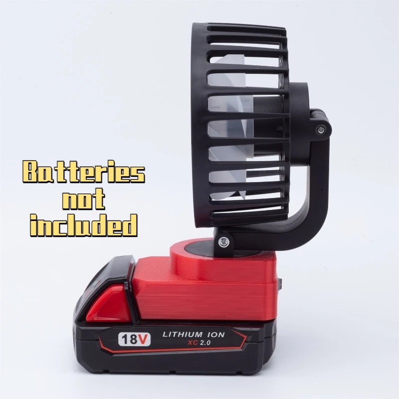 Ventilador Camping Portátil com Multi Angle Ventilador sem Fio Ajustável Adequado para Milwaukee 18 v Bateria de Lítio 20v Incluindo Bateria