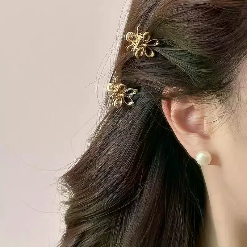 10 قطعة مشبك شعر معدني صغير كليب الذهب والفضة زهرة فراشة صغيرة القرش كليب Ins الكورية أغطية الرأس للنساء إكسسوارات الشعر #3