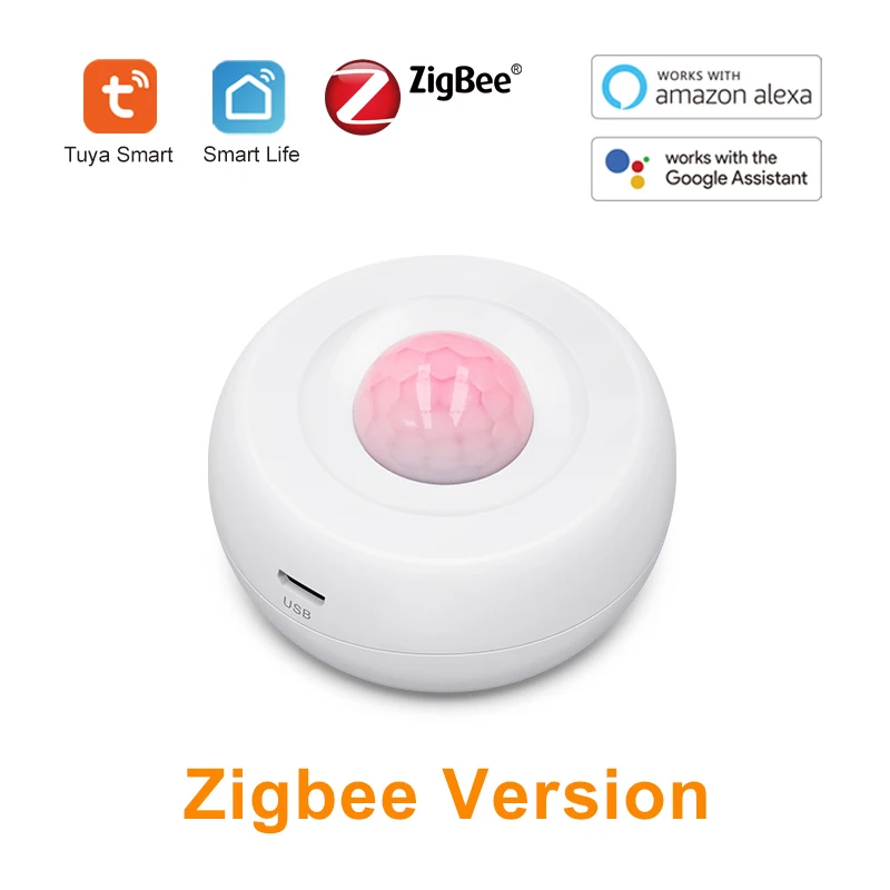 Tuya Smart Zigbee PIR Motion Detector Movement Sensor APP Control Notification with Alexa Google Home Need Zigbee Gateway