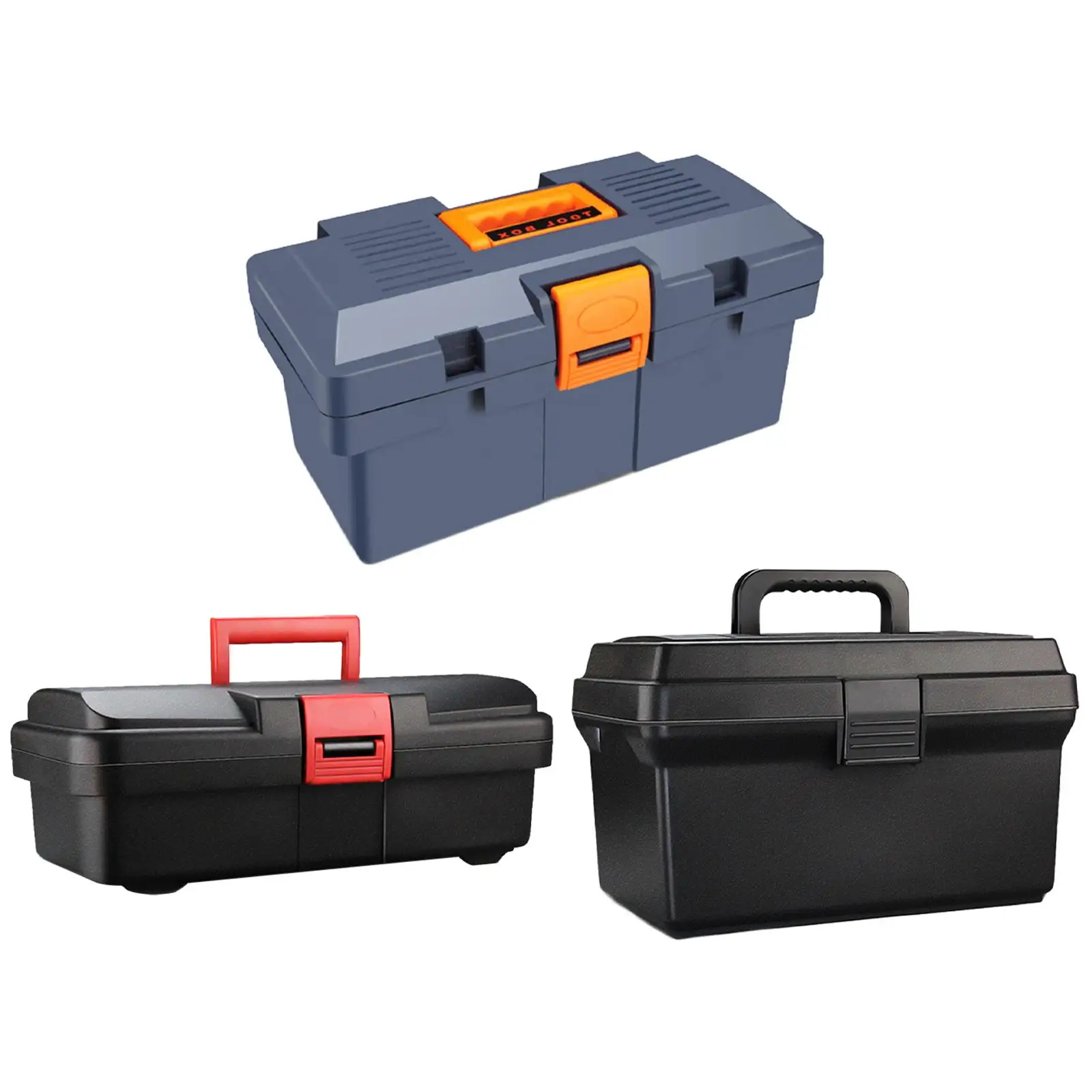 Empty Tool Box Small Parts Box Ergonomic Handle Portable Container Hand Tool Case Tool Storage for Electrician Garages Workshops