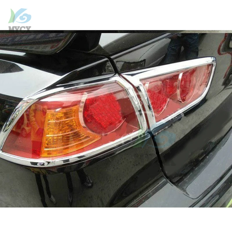 ABS Chrome Rear headlight Lamp Cover for Mitsubishi Lancer/Lancer X/Lancer Evo 2009 2010 2011 2012 2013 2014 2015 2016