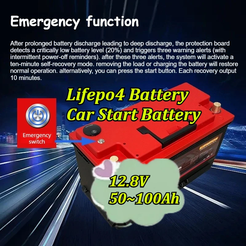 

Аккумулятор LiFePO4 12.8В 50~100Ач, перезаряжаемый литий-железо-фосфатный аккумулятор, стартерный аккумулятор для автомобильной аудиосистемы, системы видеонаблюдения, резервного питания