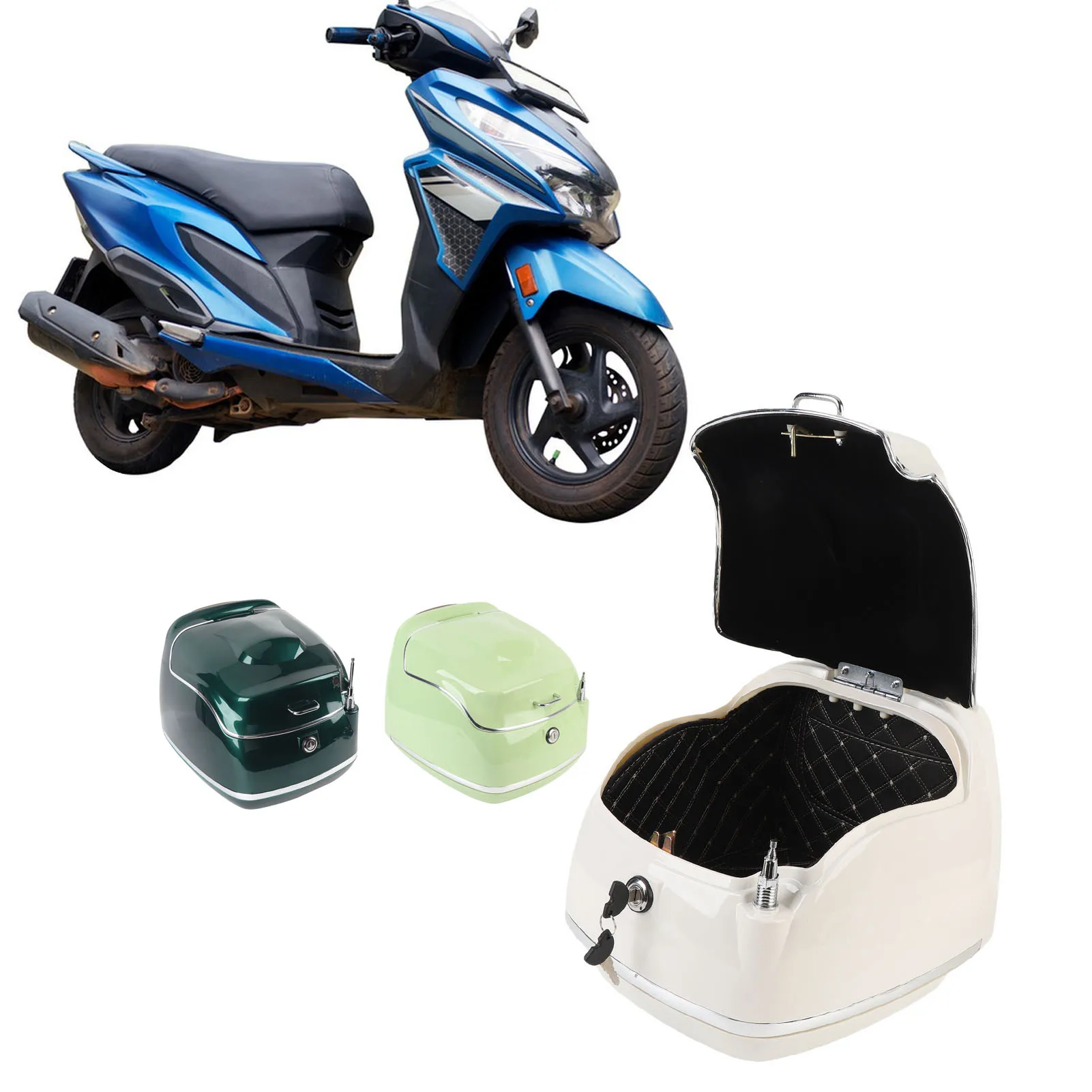 

38L мотоциклетный верхний ящик, гидроизоляционный универсальный чехол с замком ключа, опорная пластина, багажник мотоцикла, багажник, хвост, чехол для хранения