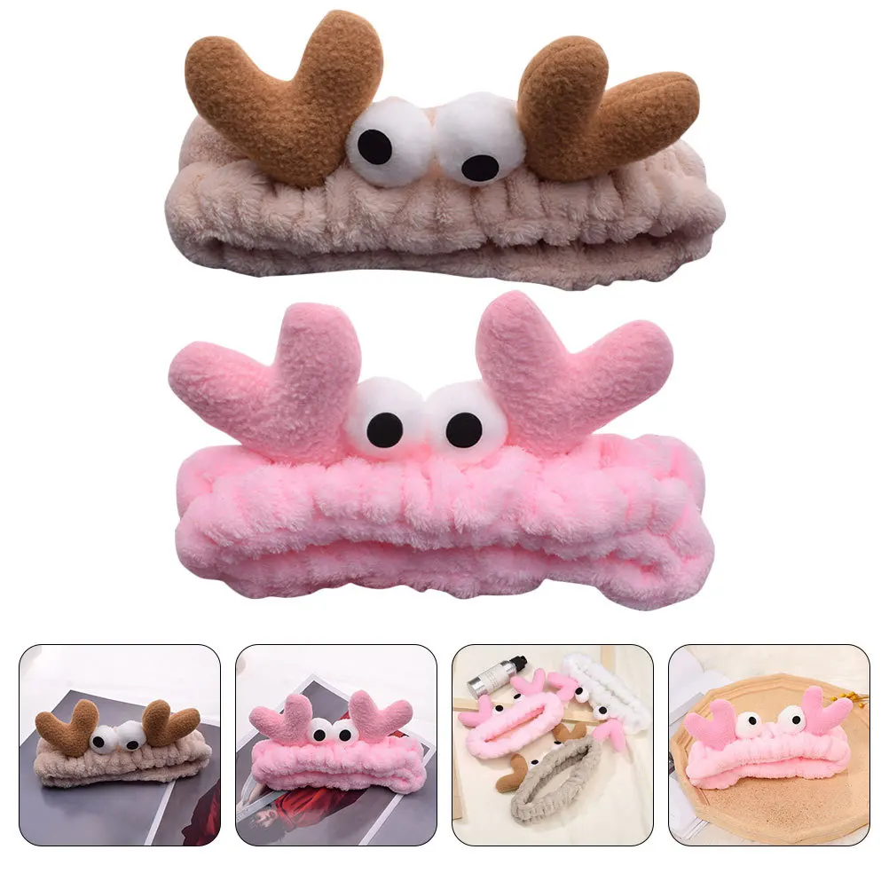 

2 шт., повязки на голову для мытья лица, мягкие эластичные повязки для волос для женщин, макияж, спа, удобные аксессуары для волос в форме краба