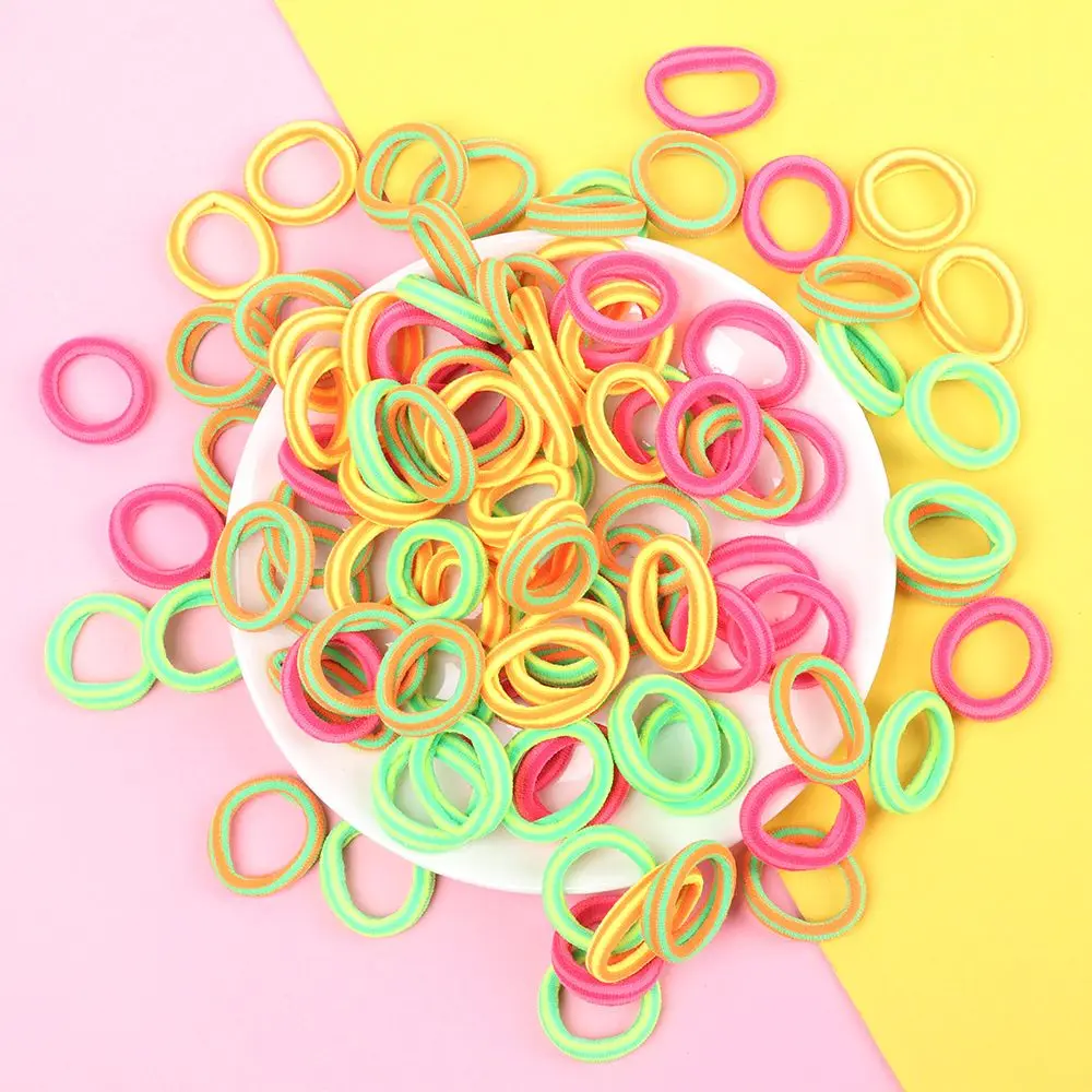 

100 pcs/box Styling Tools For Girls Ponytail Holder Elastic Hair Bands Scrunchie Soft Rubber Bands