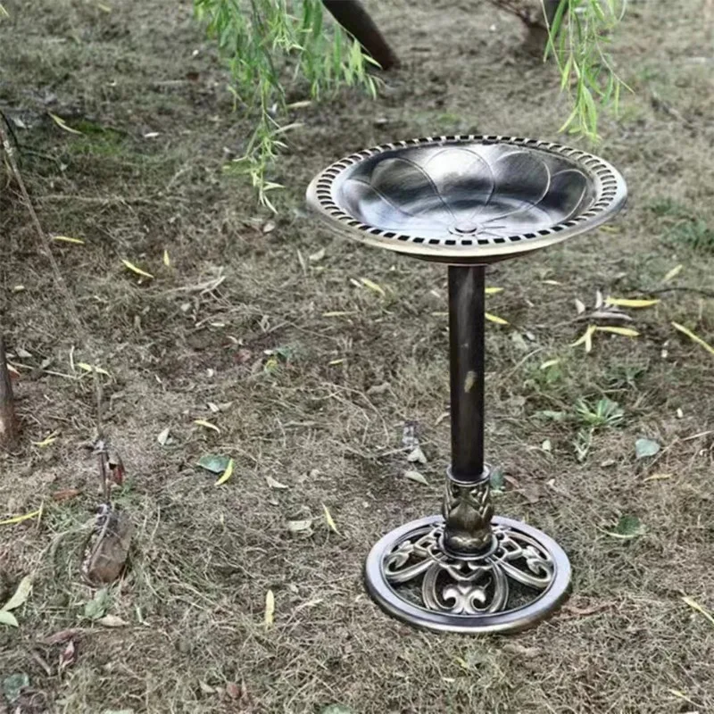 Outdoor Garden Plastic Bird Bath & Feeder Bowl, Multi‑Functional Simple Bird Waterer & Flower Planter Pot
