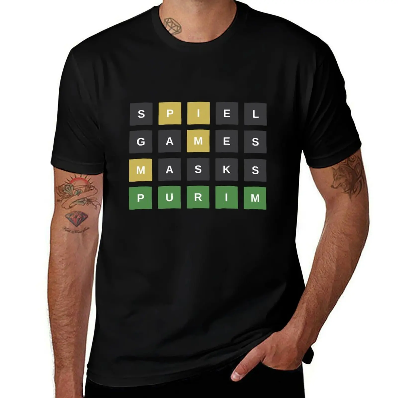 

Purim Wordle T-Shirt man t shirts cotton essential t shirt T-Shirt