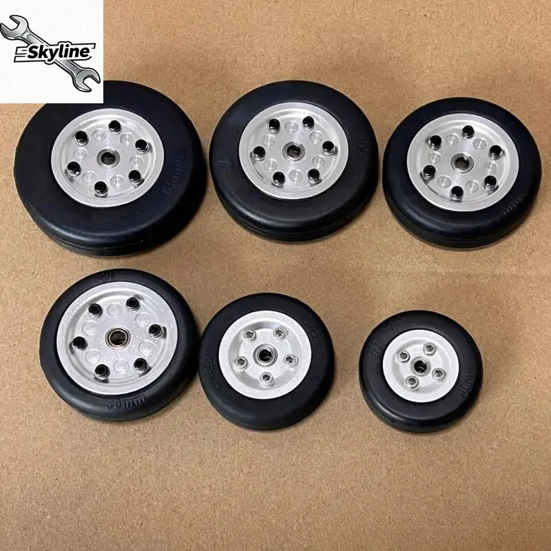 40mm 45 50 55 60 65 Nose Rubber Hollow Wheels with Bearings for RC Airplane Models DIY Plane Model Landing Gear Spare Part