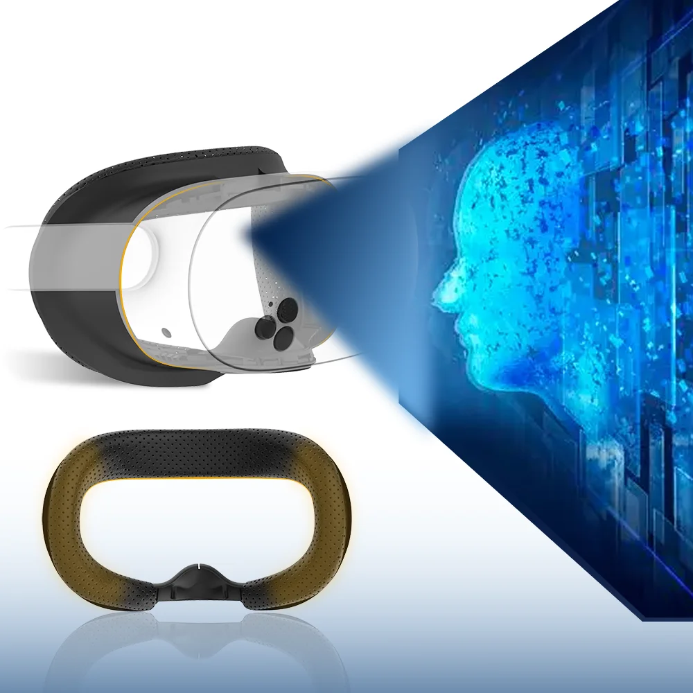Juego de fundas faciales para auriculares Meta quest3s VR, almohadilla de esponja de espuma, soporte de cojín protector para Quest 3S, reemplazo integrado de ampliación