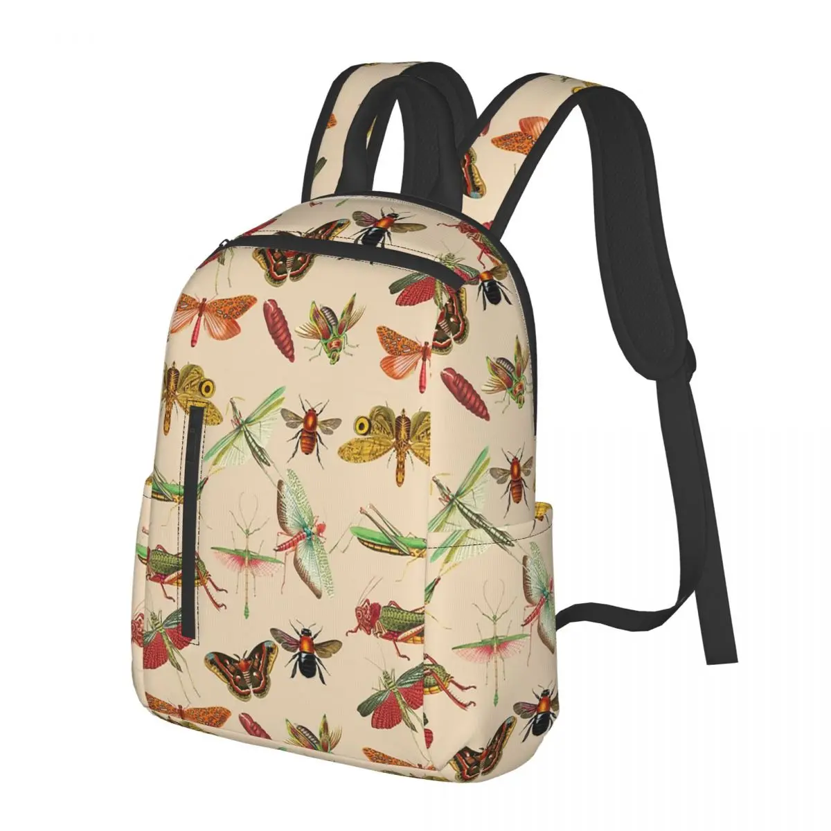 Vintage Bugs And Insects Illustration Student Backpack School Bag Hiking Travel Daypack for Men Women Bookbag Shoulder Bags