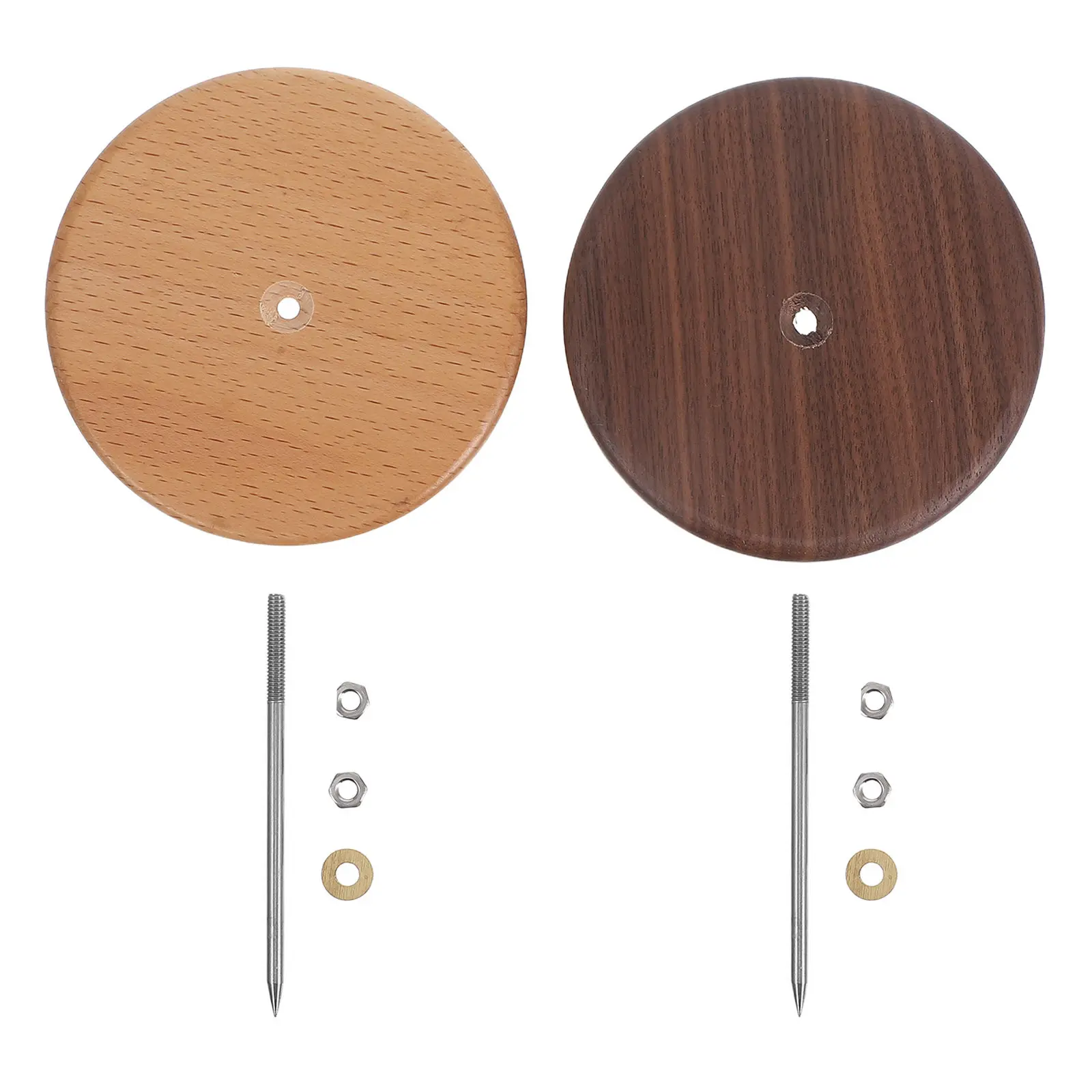 2Pcs Metal Ticket Spike Bill Fork Receipt Holder Stabber Wood Base Desktop Restaurant Check Memo Organizer Paper Spike
