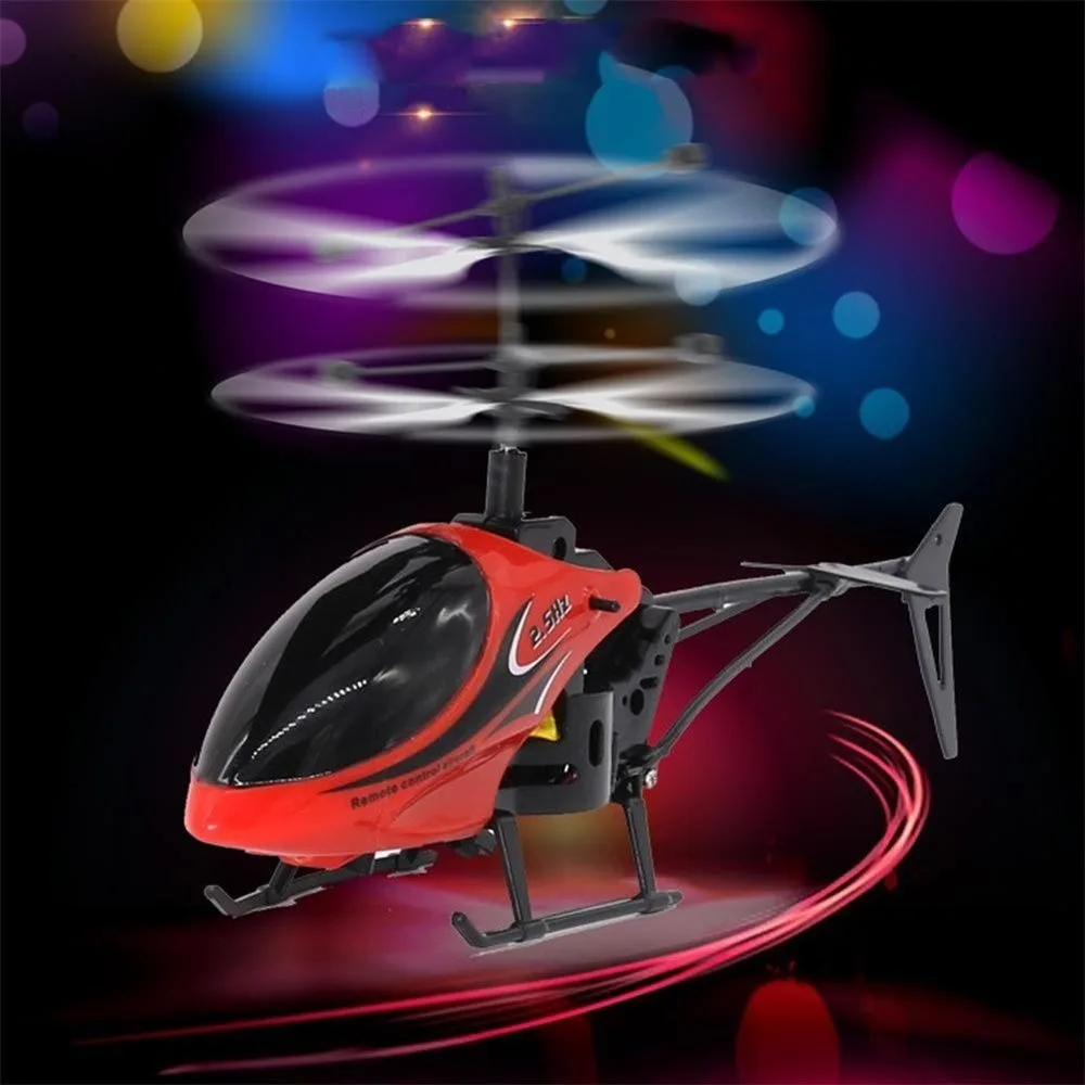 Plastic RC Helicopter 2 Channel Yellow Blue Red Flying Helicopter Toy USB Charging Rechargeable Remote Control Plane Kids Adults