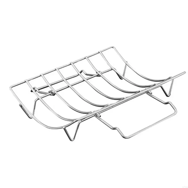 Antirust Steel Grill Pan For Barbecue Cooking With V-shape Rack For Outdoor Gatherings MultiPurpose Cooking Tool 87HA
