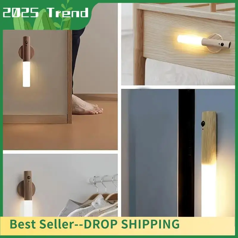 AD33 HOT Rechargeable LED Wall Light With Human Body Sensor For Home Toilet And Corridor, Intelligent Induction Night Light