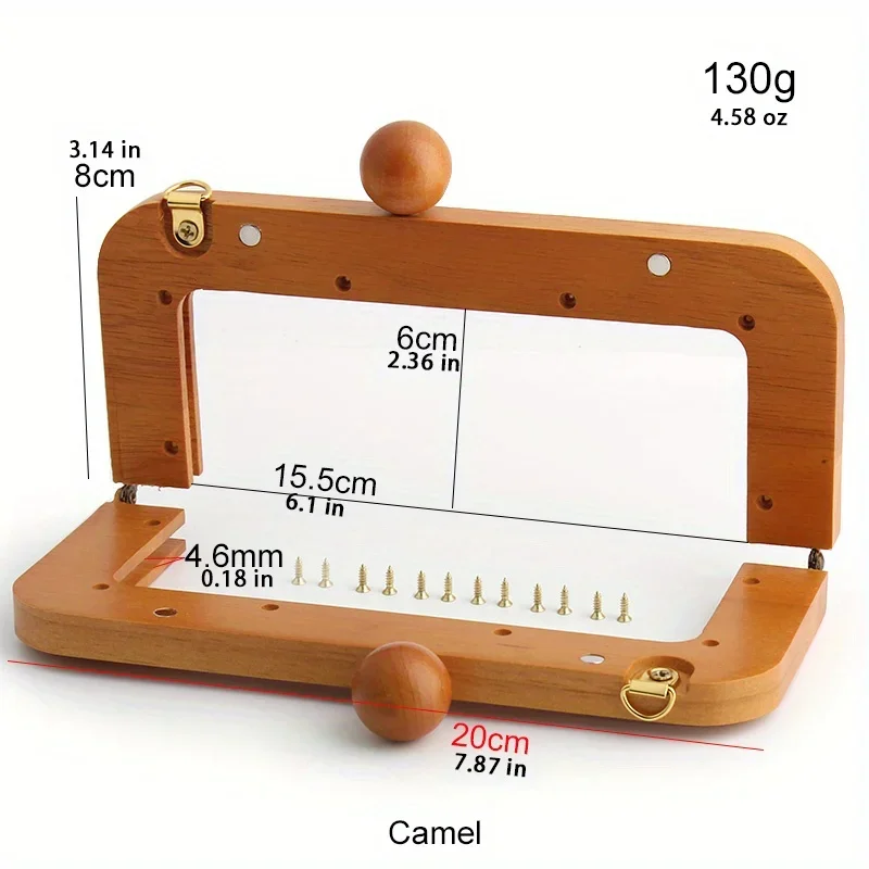 1PC/2PCS Wooden Handle Wallet Frame Camel Solid Wood DIY Hand Sewing Handle Accessories Suitable for Retro Bags Evening Bags