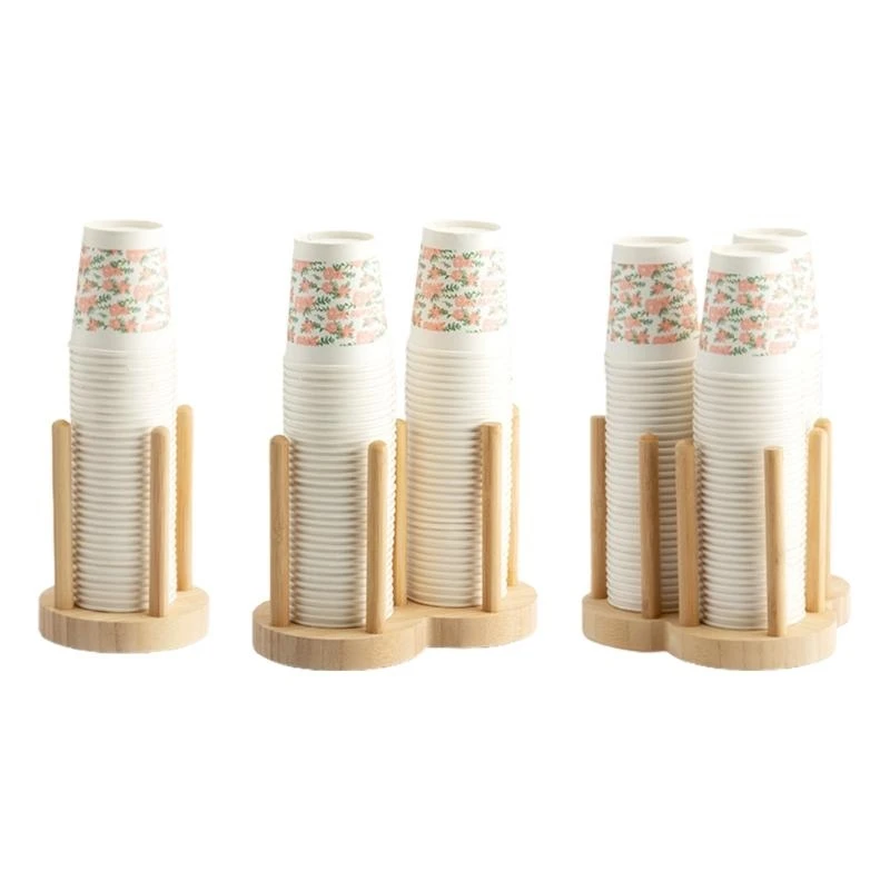 367A Disposable Cup Storage Holder Rack Shelf Water Tea Cups Dispenser with Longer Mug Display Stand for