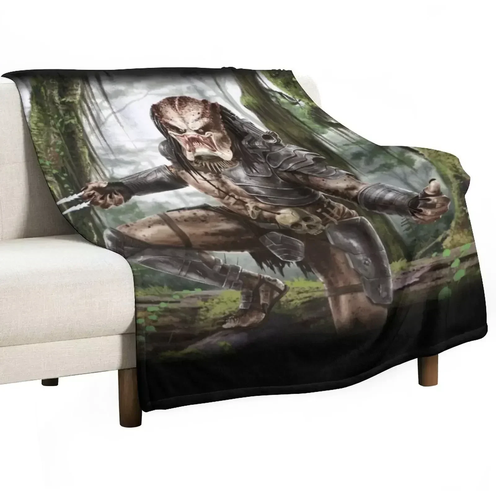 Predator Throw Blanket Vintage Cute Plaid Giant Sofa Flannels Nap Single Blankets