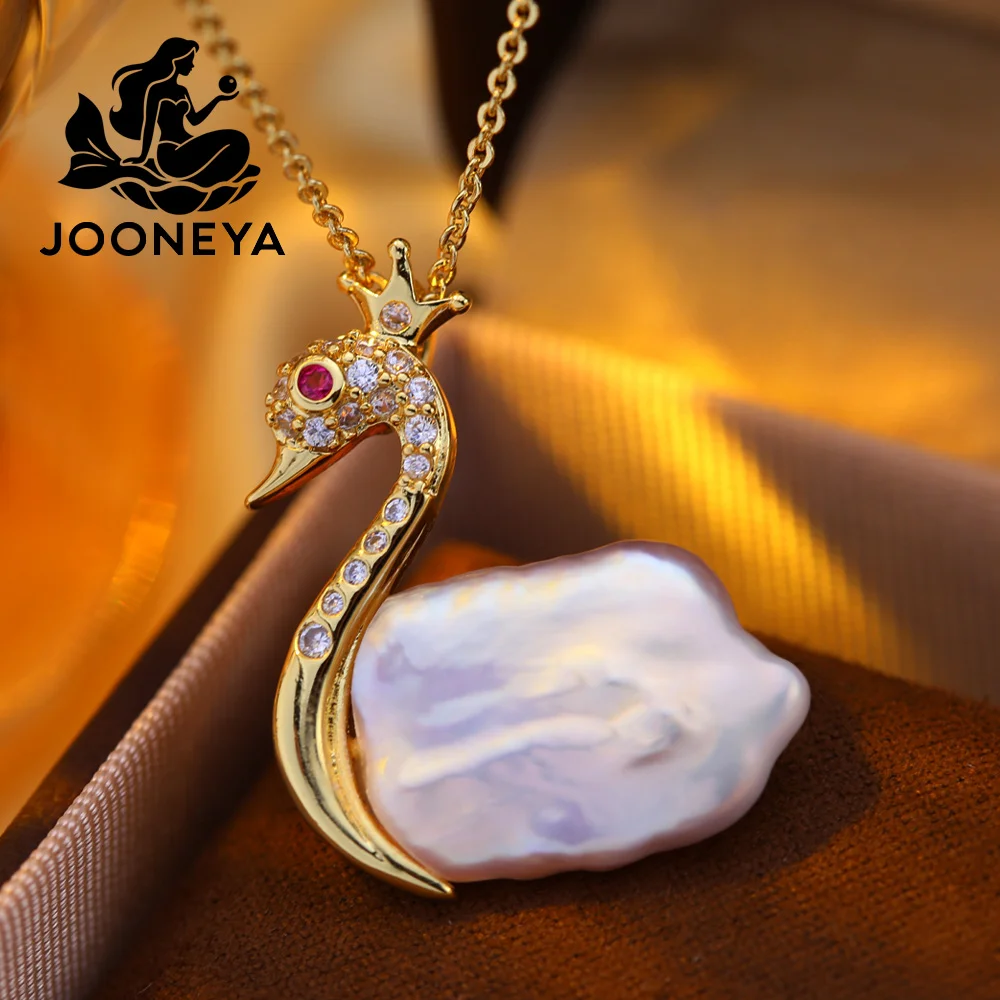 

Ожерелье с натуральным пресноводным жемчугом в стиле барокко для женщин, ожерелье с кубическим цирконием, кулон, ювелирные изделия