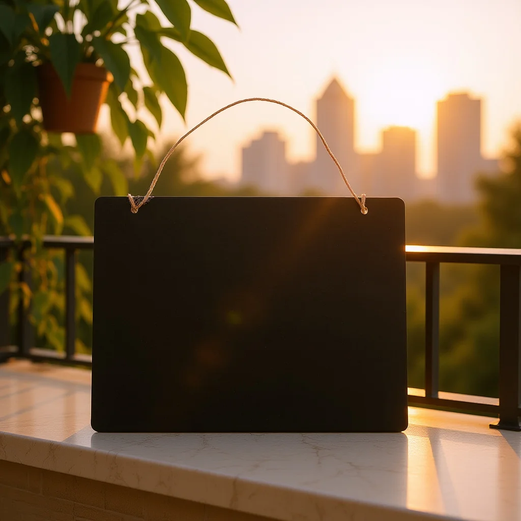 Double-Sided Blackboard Sign Mini Density Board Chalkboards Hanging String Reusable Message Notice Board Wall Decor