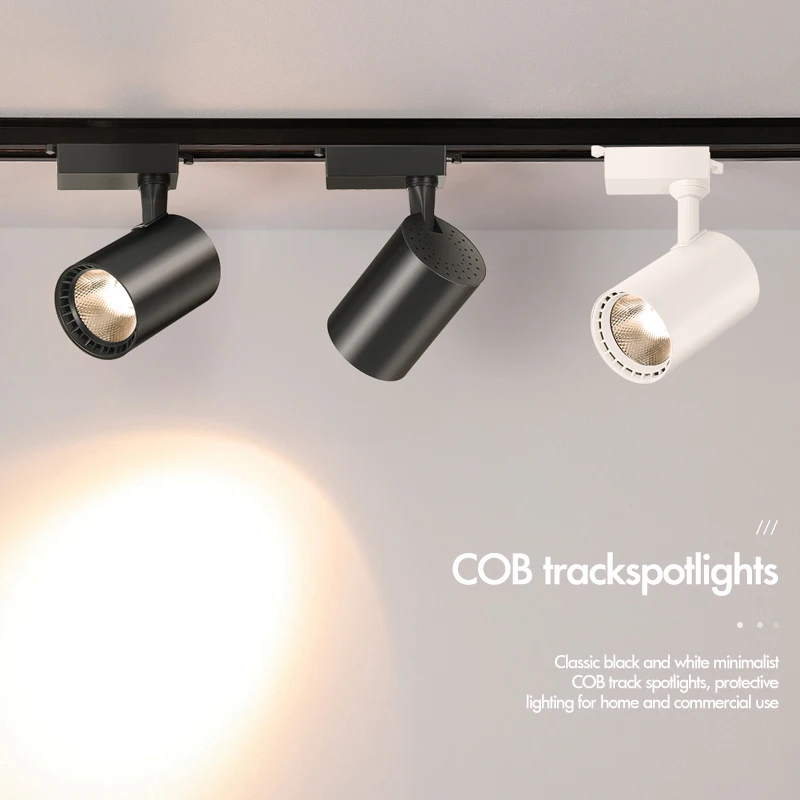 

LED track lamp 220VCOB30W track lamp spotlight is suitable for Spotlight track lighting in indoor shops, kitchens and bedrooms.