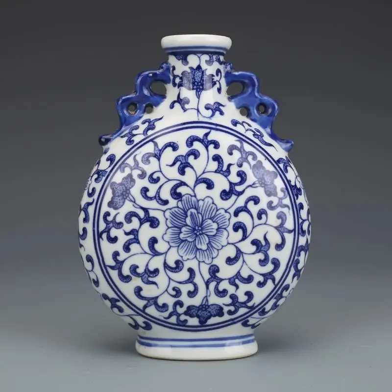 Qing Dynasty Qianlong Blue White Jingdezhen Ceramic Vase Decoration Items Antique Porcelain collection Home Room Desk Ornaments