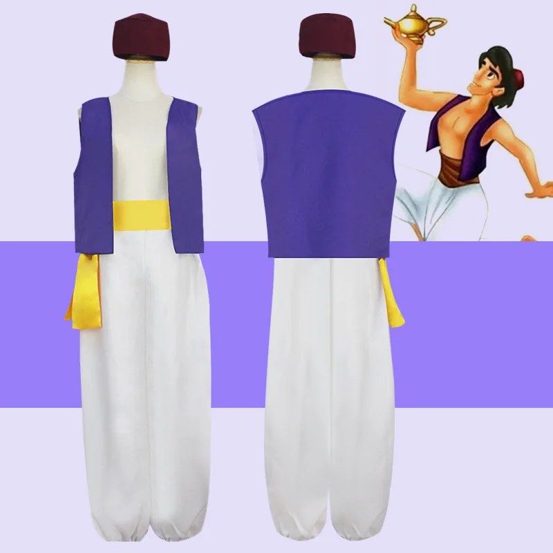 Fsia de Cosplay do Príncipe Aladim das Mil e Uma Noites, Traje Étnico F para Performance de loween