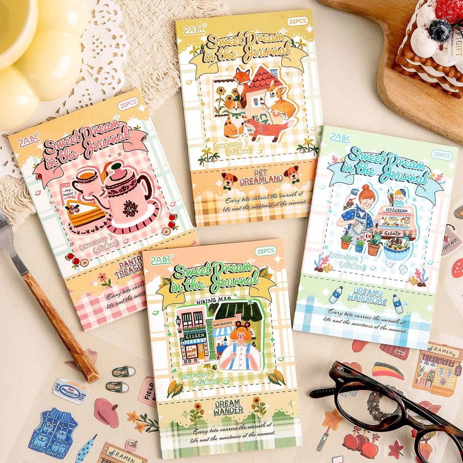 

20pcs/1lot Kawaii Stationery Stickers Sweet Dream Notes Junk Journaling Decorative Mobile Scrapbooking for stickers Scrapbook