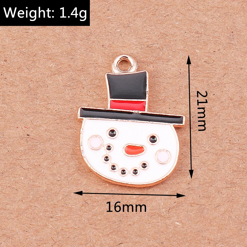 10 Stück niedliche Emaille-Schneeflocken-Anhänger für Ohrringe, Halsketten, DIY-Armbänder, Weihnachtsschmuckherstellung, Zubehör – Detail 15