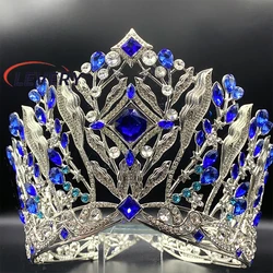 Levery 2024 New Royal Queen Wedding Crown for Women Large Crystal Banquet Tiara Party Costume Hair Jewelry Accessories