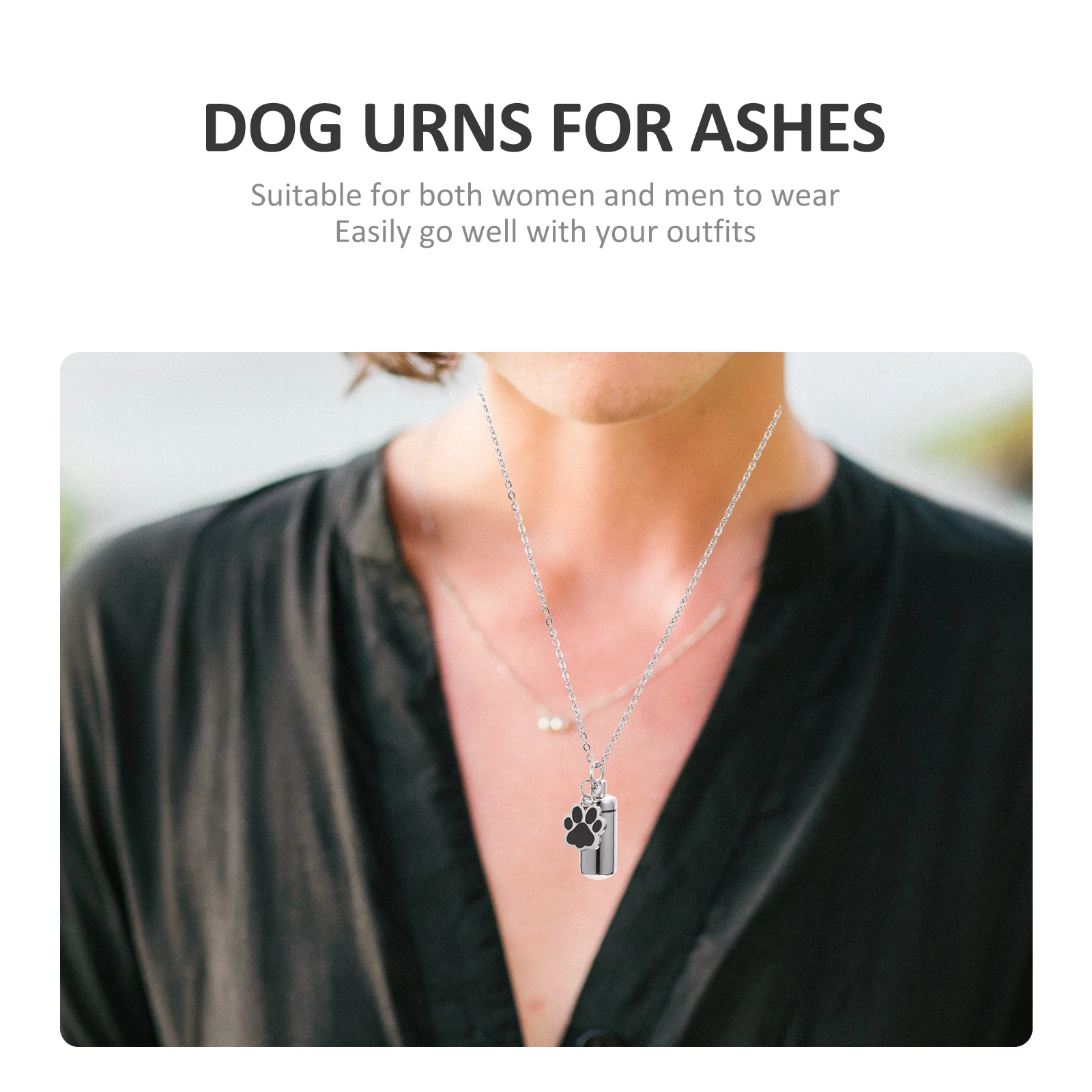 

Stainless Steel For Dogs Cremation Memorial Keepsake Waterproof Durable Bone Pendant Hanging Necklace Dog Urns For Ashes Ashes