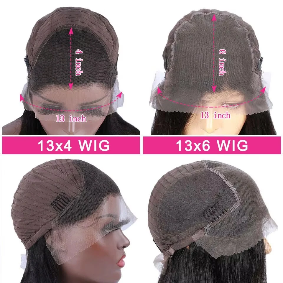 34/36 Körperwelle Braun 13x6 Zoll Lace Front Perücke Echthaar Perücke für Frauen Vorgezupfte braune farbige Perücken Echthaar 180 % Dichte