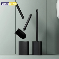 Luxury Toilet Brush Metal Plastic Pole Detachable Long Handle Toilet Brush with Holder Bathroom No Dead Corners Clean Brushes