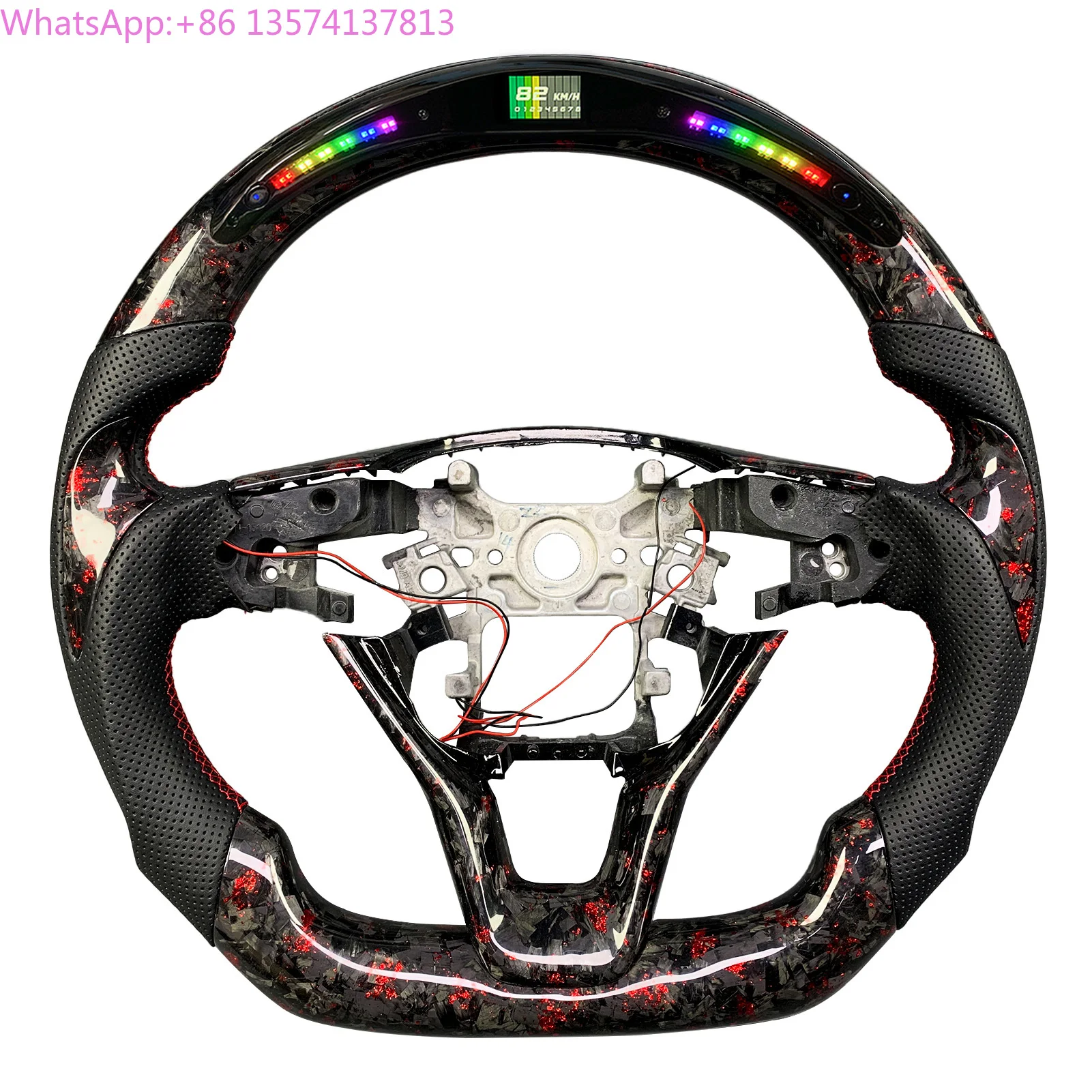 

For Honda Accord 10th Generation 2018-2022 Customized Forged Carbon Fiber Leather Car Steering Wheel New Upgrade LED Display