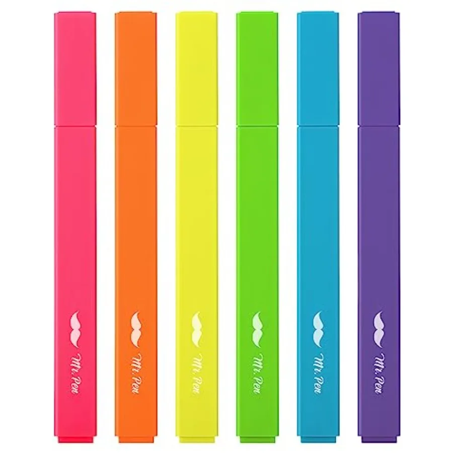 

- Aesthetic Highlighters No Bleed, 6 Pack, Assorted Colors, Chisel Tip, Cute Highlighters Assorted Colors for Journaling, Highl
