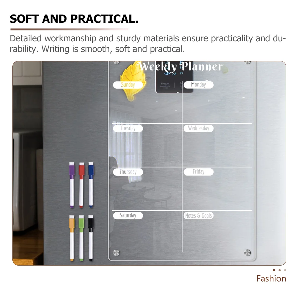 Imagem -02 - Semanal Planner Board para Cozinha Programação Diária Quadro Magnético Atração Acrílico Frigorífico Dry Erase Clear Frigorífico Planejamento