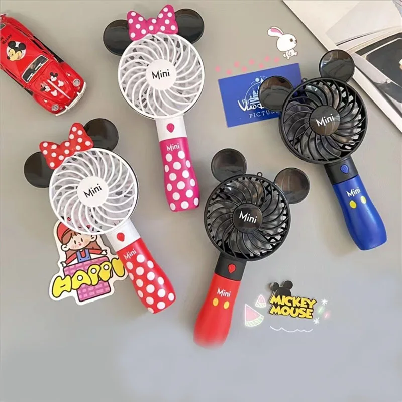 Disney Outdoor Portable Cartoon Kawaii Mickey Usb Fan Air Cooler Travel Mini Handheld Fan Lithiums Battery Rechargeable Toys